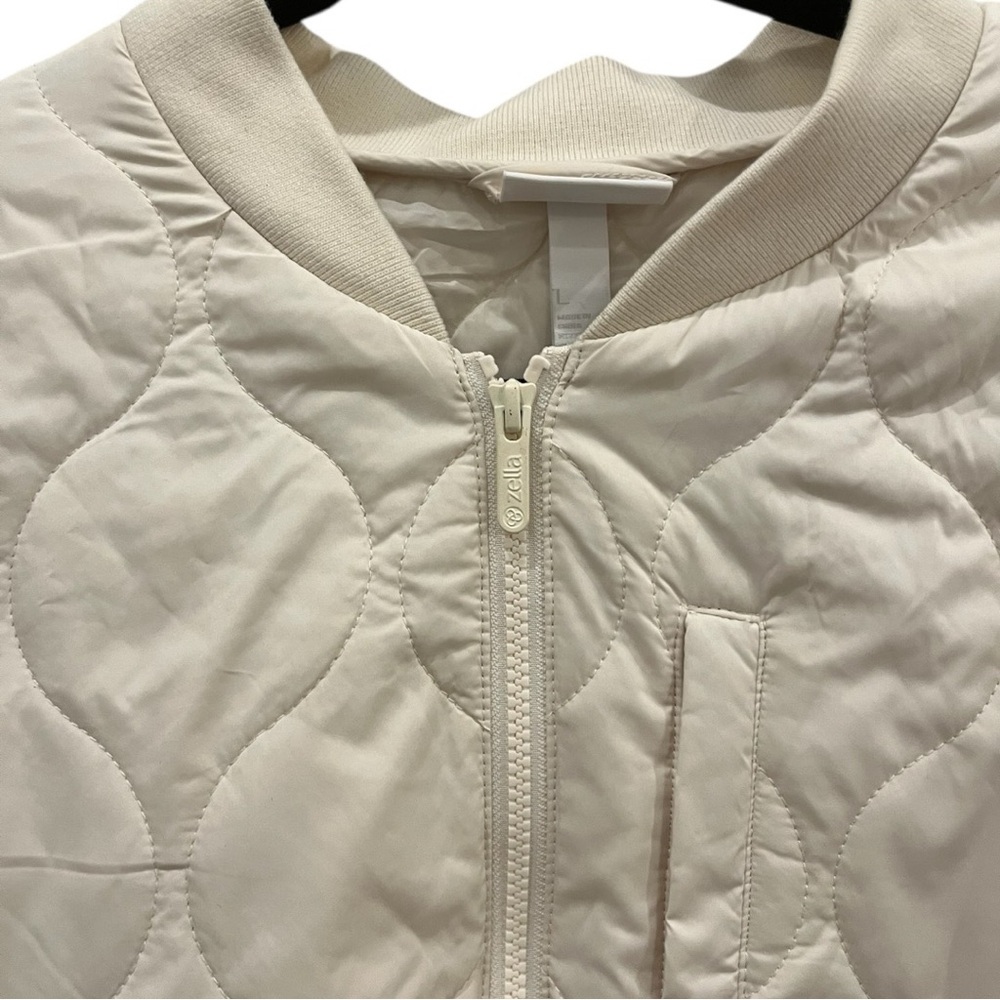 Zella Cream Longline Quilted Jacket Size Large NWT - Picture 3 of 6